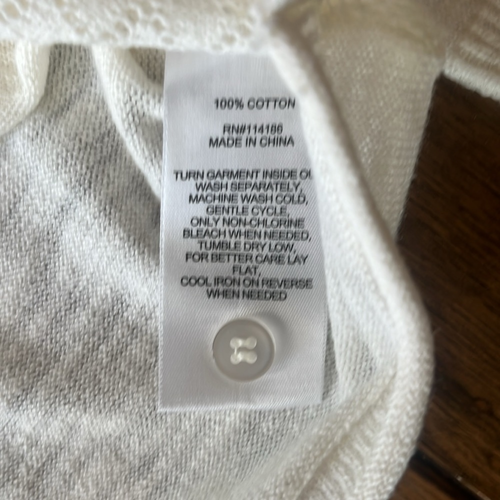 Frye Women's Pointelle Cardigan size XL - Picture 10 of 10